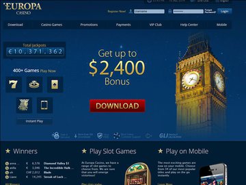 Europa Casino Homepage Preview