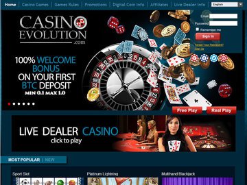 Evolution Casino Homepage Preview