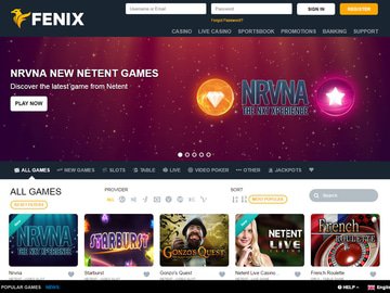 Fenix Casino Homepage Preview