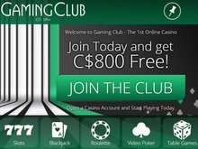 Gaming Club Casino Homepage Preview