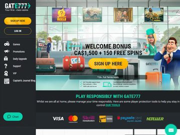 Gate777 Casino Homepage Preview