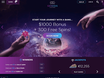 Genesis Casino Homepage Preview