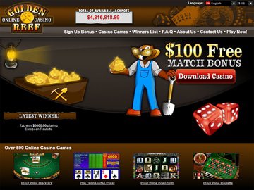 Golden Reef Casino Homepage Preview