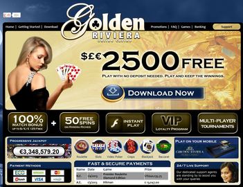 Golden Riviera Casino Homepage Preview