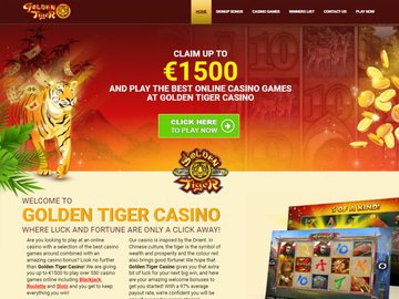 Golden Tiger Casino Homepage Preview