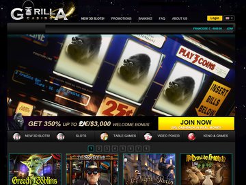 Gorilla Casino Homepage Preview