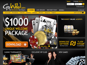 Gowild Casino Homepage Preview