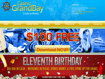 Grand Bay Casino Homepage Preview