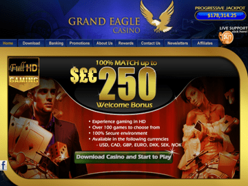 Grand Eagle Casino Homepage Preview