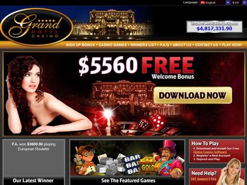 Grand Hotel Casino Homepage Preview