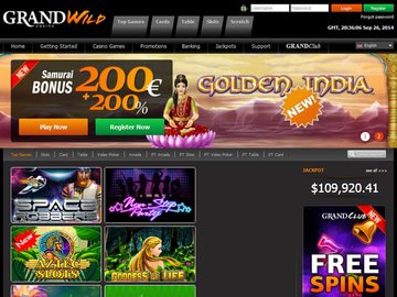 Grand Wild Casino Homepage Preview