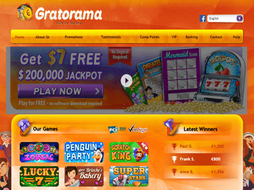 Gratorama Casino Homepage Preview