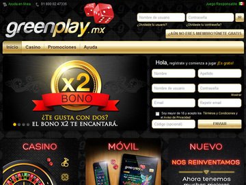 Greenplay.mx Casino Homepage Preview