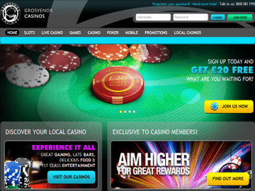 Grosvenor Casino Homepage Preview