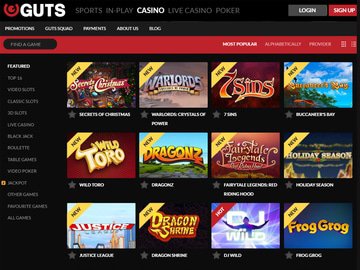 Guts Casino Software Preview