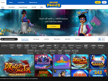 House of Pokies Homepage Preview