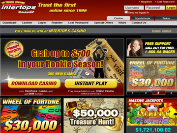 Intertops Casino Homepage Preview