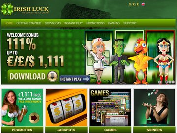 Irish Luck Casino Homepage Preview