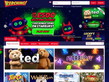 Kerching Casino Homepage Preview