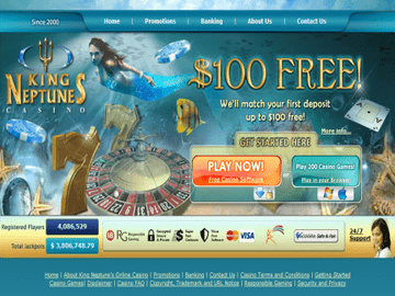 King Neptunes Casino Homepage Preview