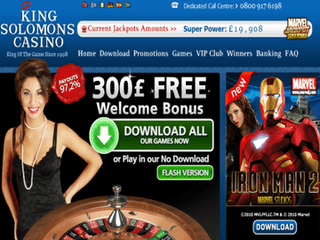 King Solomons Casino Homepage Preview