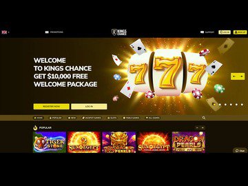 Kings Chance Casino Homepage Preview