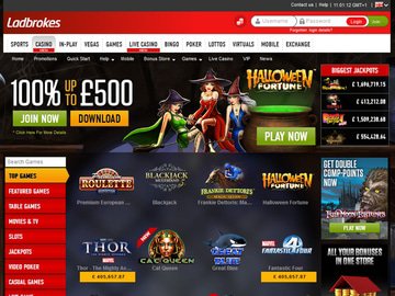 Ladbrokes Casino Homepage Preview