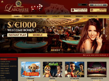 LaRomere Casino Homepage Preview