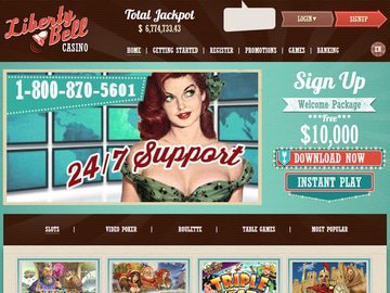 Liberty Bell Casino Homepage Preview