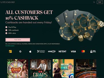 LiveCasino Homepage Preview