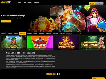 LoonieBet Casino Homepage Preview