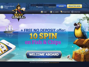 Lucky Admiral Casino Homepage Preview