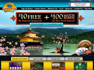 Lucky Emperor Casino Homepage Preview