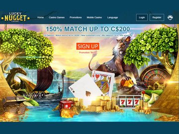 Lucky Nugget Casino Homepage Preview