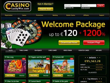 LuckyWin Casino Homepage Preview
