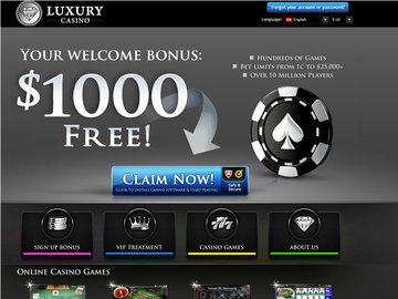 Luxury Casino Homepage Preview