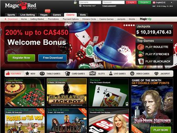 Magic Red Casino Homepage Preview