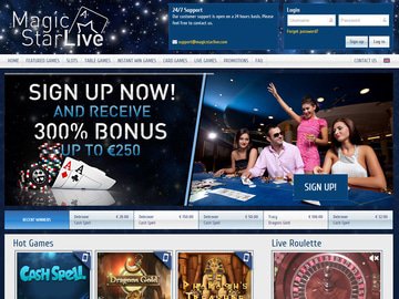 Magic Star Live Casino Homepage Preview