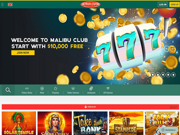 Malibu Club Casino Homepage Preview