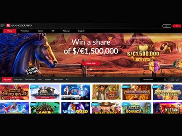 Mansion Casino Homepage Preview