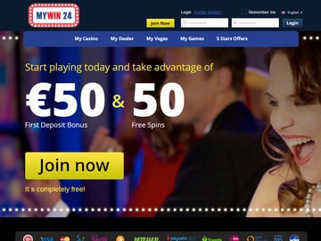 MyWin 24 Casino Homepage Preview