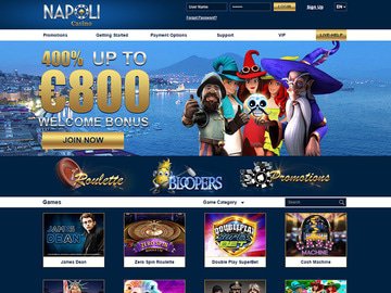 Napoli Casino Homepage Preview