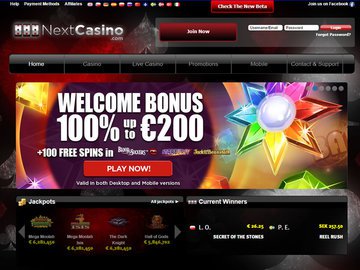 Next Casino Homepage Preview