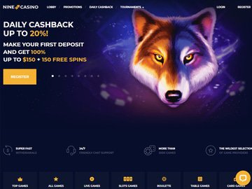 Nine Casino Homepage Preview
