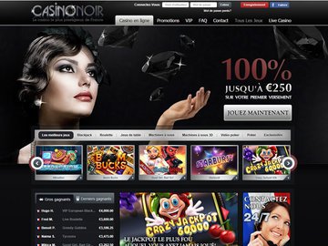 Noir Casino Homepage Preview