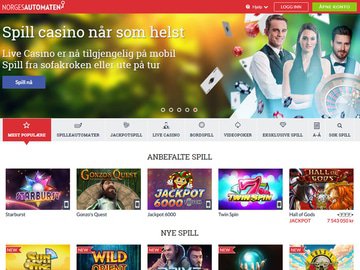Norgesautomaten Casino Homepage Preview