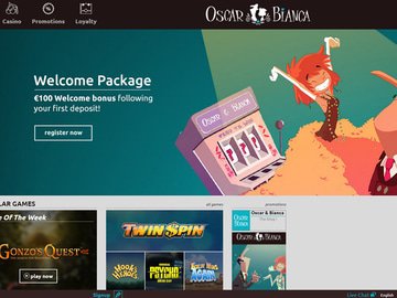 Oscar Bianca Casino Homepage Preview