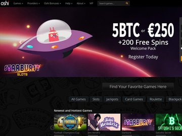 Oshi Casino Homepage Preview