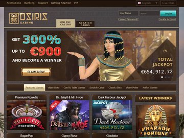 Osiris Casino Homepage Preview