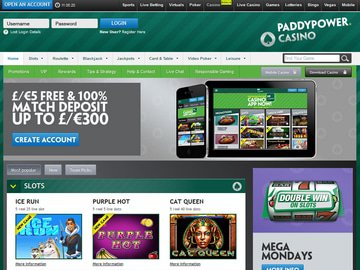 Paddy Power Casino Homepage Preview